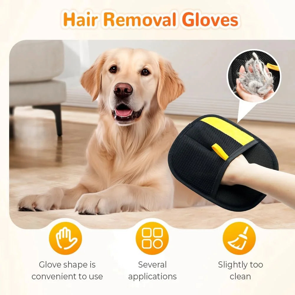 Pet Hair Removal Glove, 2025 New Upgrade Reusable Efficient Grooming Gloves for Pet Hair,Animal Removal Tool for Cats & Dogs